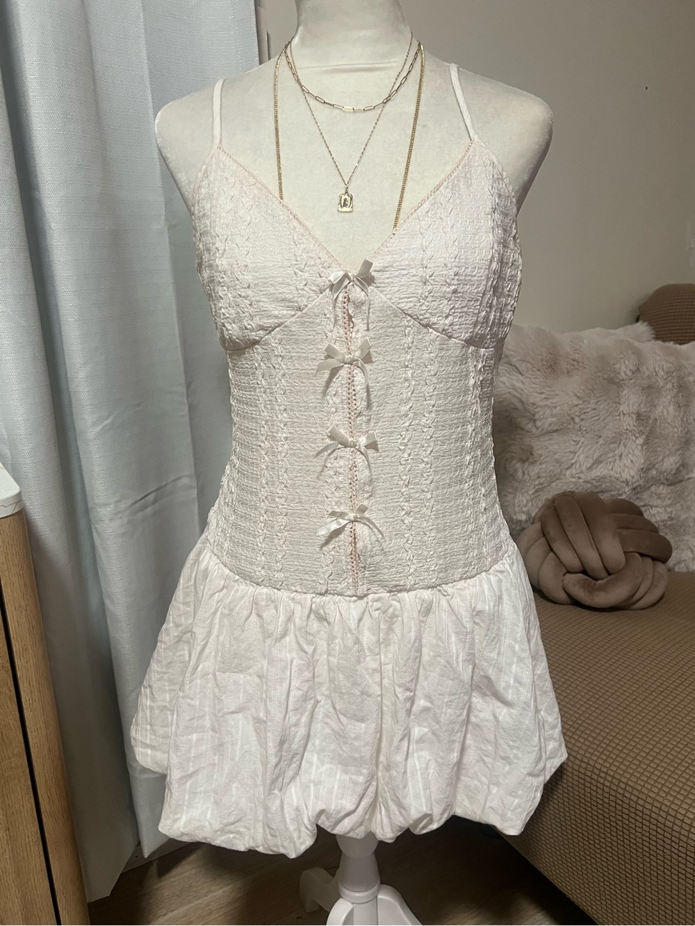 Cherry Mellow Cream bubble dress